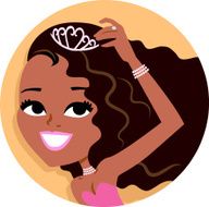 Dark Skin Girl with Tiara Avatar Icon