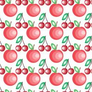Cute fruits seamless background on white N2