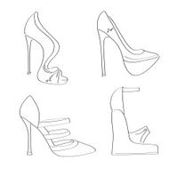 items shoes set on a high heel