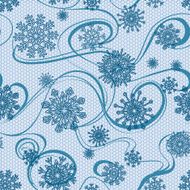 Seamless pattern of openwork snowflakes