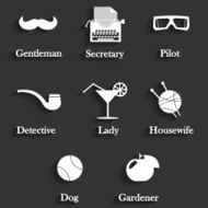 hipster detective icon vector