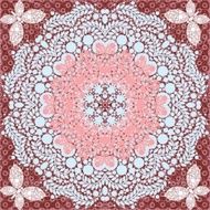 flower circle design on grunge background with lace ornament