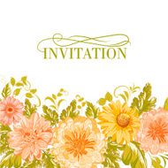 Invitation card with flowers