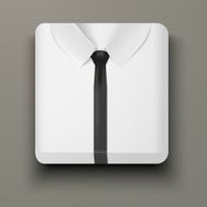 Premium Icon white shirt and black tie