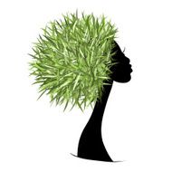 Organic hair care concept female head for your design