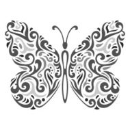 Abstract Mehndi butterfly - vector illustration