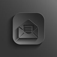 Mail icon - vector black app button