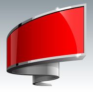 Shiny gloss red vector banner N2