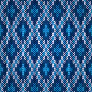 Seamless blue knitted pattern