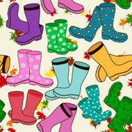 Seamless pattern of gumboots