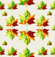 Abstract geometric autumn tree leaves seamless pattern background