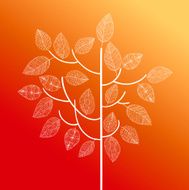 Autumn concept tree sketch style transparent leaves fall season background