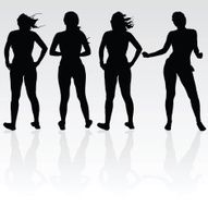 girl four silhouette black