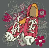 vector colored pattern gym shoes