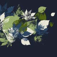 Abstract seamless pattern with leaves