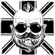 stylish man with a beard against the Union Jack