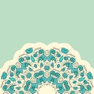 Round floral ornamental frame vector illustration N2