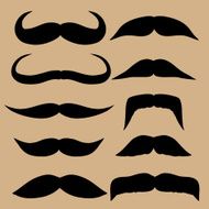 Different types of mustaches Retro style