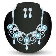 necklace with blue jewels