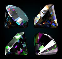 Set of jewelry gems on black background Vector