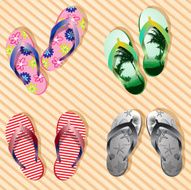 Vector colorful flip flops