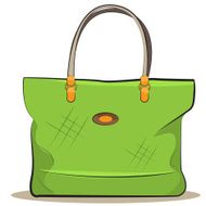 Vector women green canvas bag