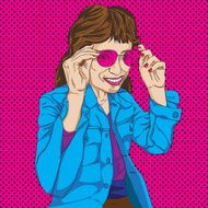 Girl with pink glasses N2