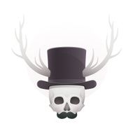 skull in with horns and a mustache
