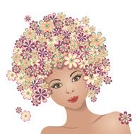 The girl with hair of flowers