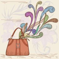 Woman bag with abstract elements