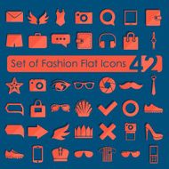 Set of fashion flat icons N112