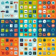 Set of fashion flat icons N113