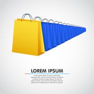 Shopping bag row Sale concept