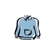 Illustrated blue sweater for men hand drawn vector clothing