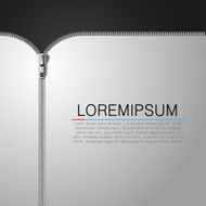 White cloth background with open metallic zipper N2