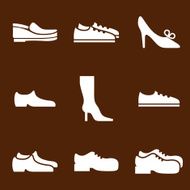 Vector collection of shoes illustrated footwear