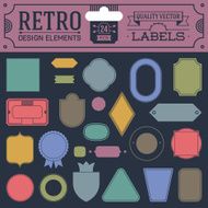 Retro design elements hipster style labels color set 2