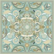 Square ornamental pattern with flowers N3