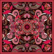 Square ornamental pattern with flowers N4