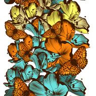 Floral seamless wallpaper pattern with flowers N3