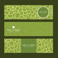 Vector abstract green natural texture horizontal banners set pattern background