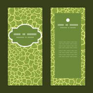 Vector abstract green natural texture vertical frame pattern invitation greeting