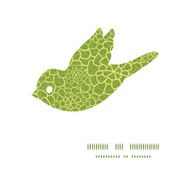 Vector abstract green natural texture bird silhouette pattern frame