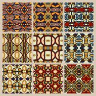 set of different seamless colored vintage geometric pattern N123