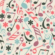 Musical notes with seamless pattern N3