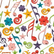Musical notes with seamless pattern N4