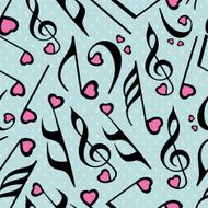 Musical notes with seamless pattern N5