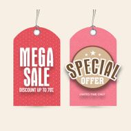 Mega sale tags with special offer