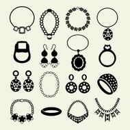 vector jewelry icons set