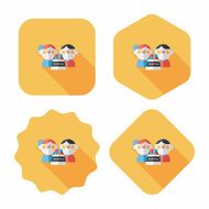Valentine Shopping flat icon with long shadow eps10 N34